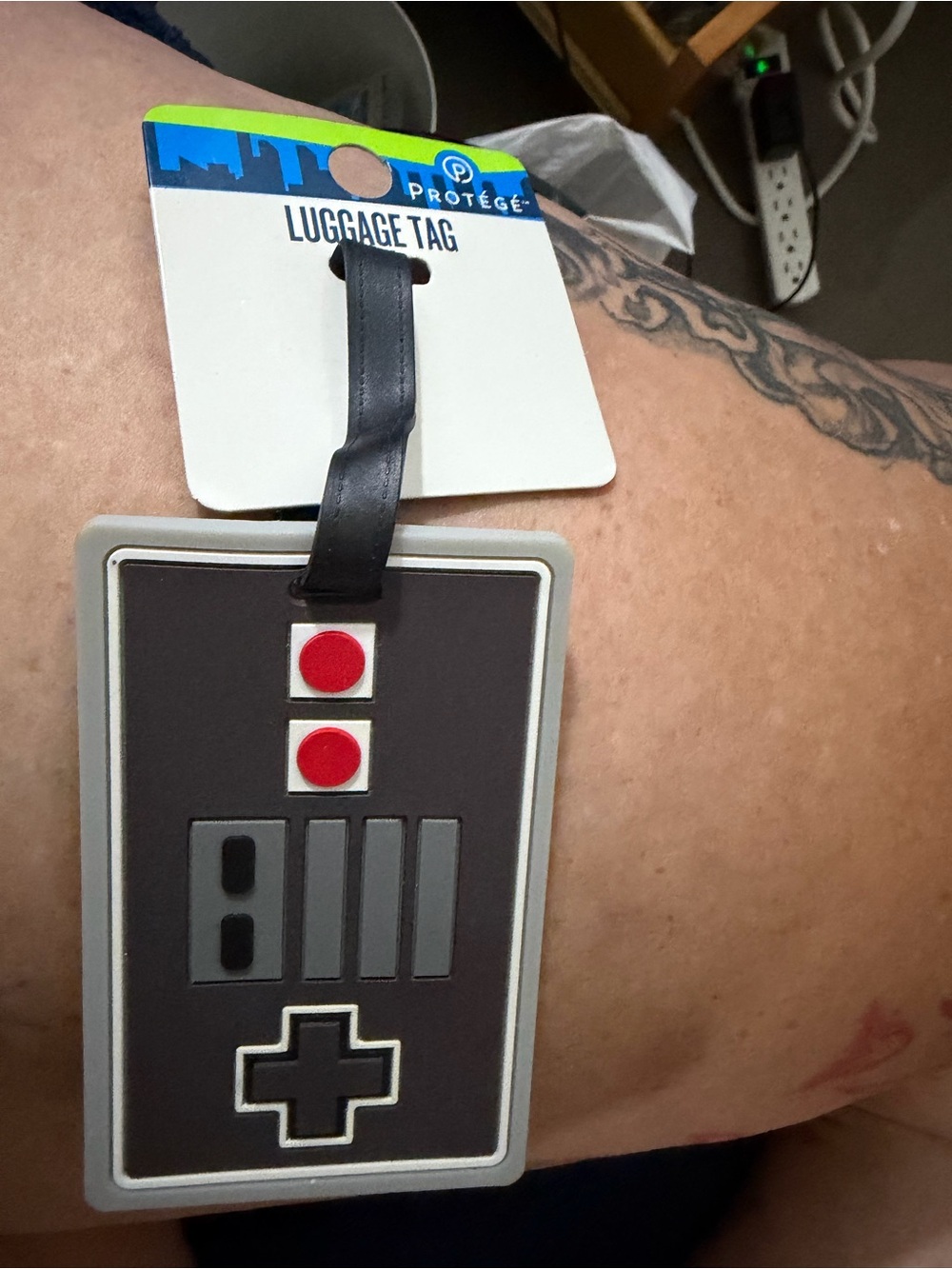 Nintendo Retro Controller Luggage Tag in Black, Gray & Red
